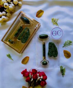 Rodillo Masajeador + Gua sha Piedra Jade
